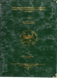 Image of PENGARUH BAURAN PEMASARAN TERHADAP MINAT WISATAWAN DI HOTEL JAYAKARTA YOGYAKARTA